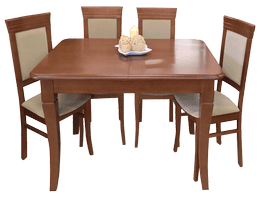 Stół z krzesłami brązowy